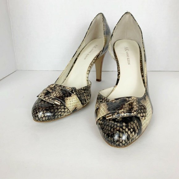 Anne Klein Shoes - Anne Klein Snakeskin Buckle Stiletto Heels Animal